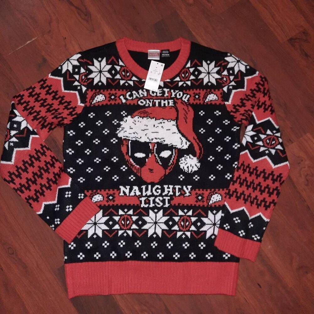 Marvel Spider Man Ugly Christmas Sweater I Can Get You On The Naughty List